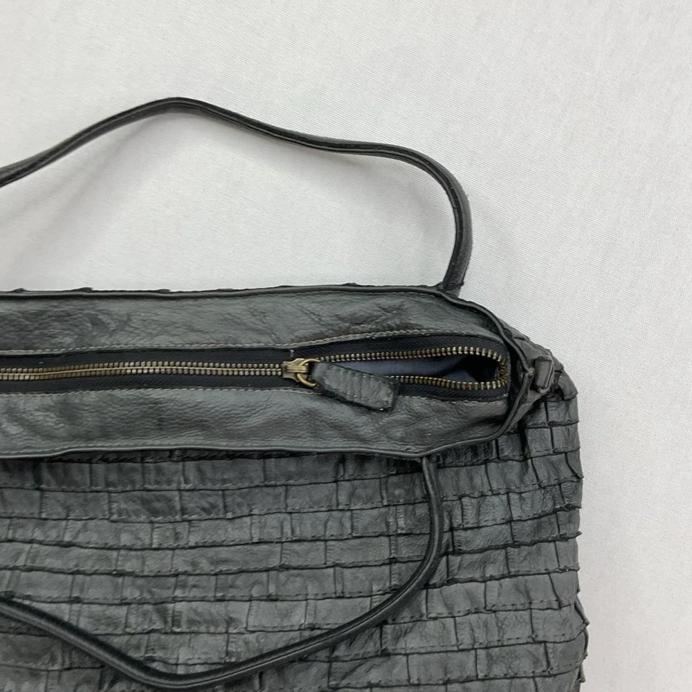 Majo Purse Italy Hobo Leather Texture Top Handle Handbag